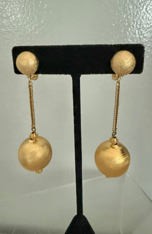 Monet Ball Dangle Clip On Earrings