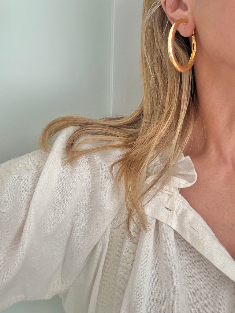 Kenneth Jay Lane Gold Clip On Hoops