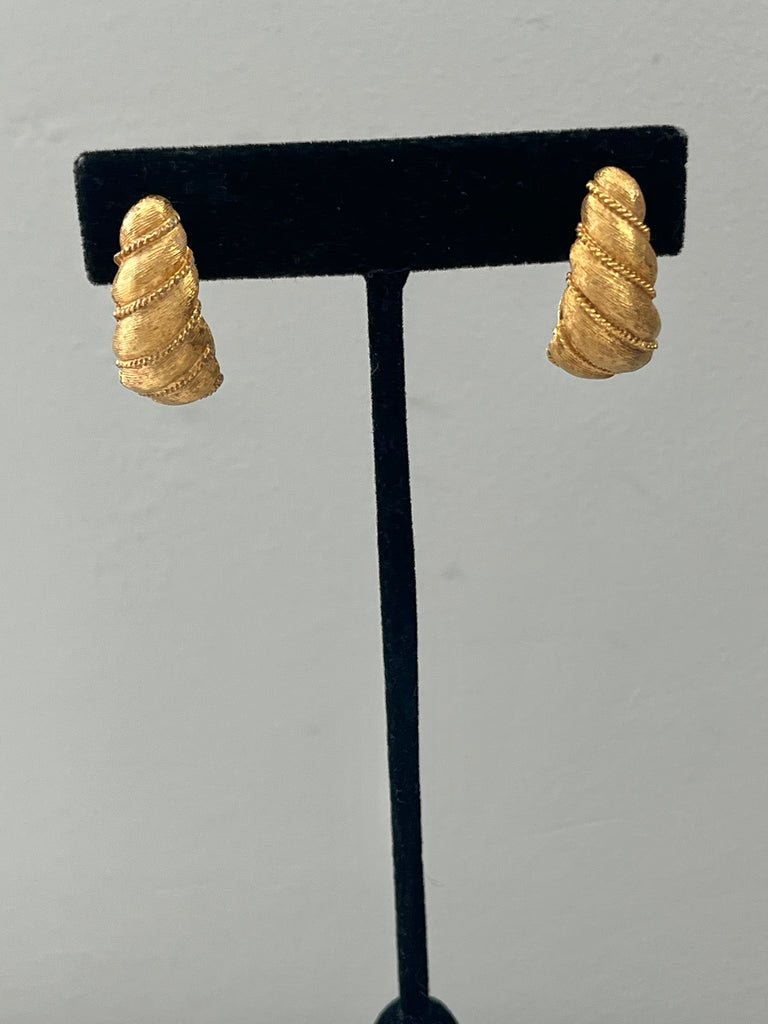 Napier Gold Plated Post Half Hoop Earrings