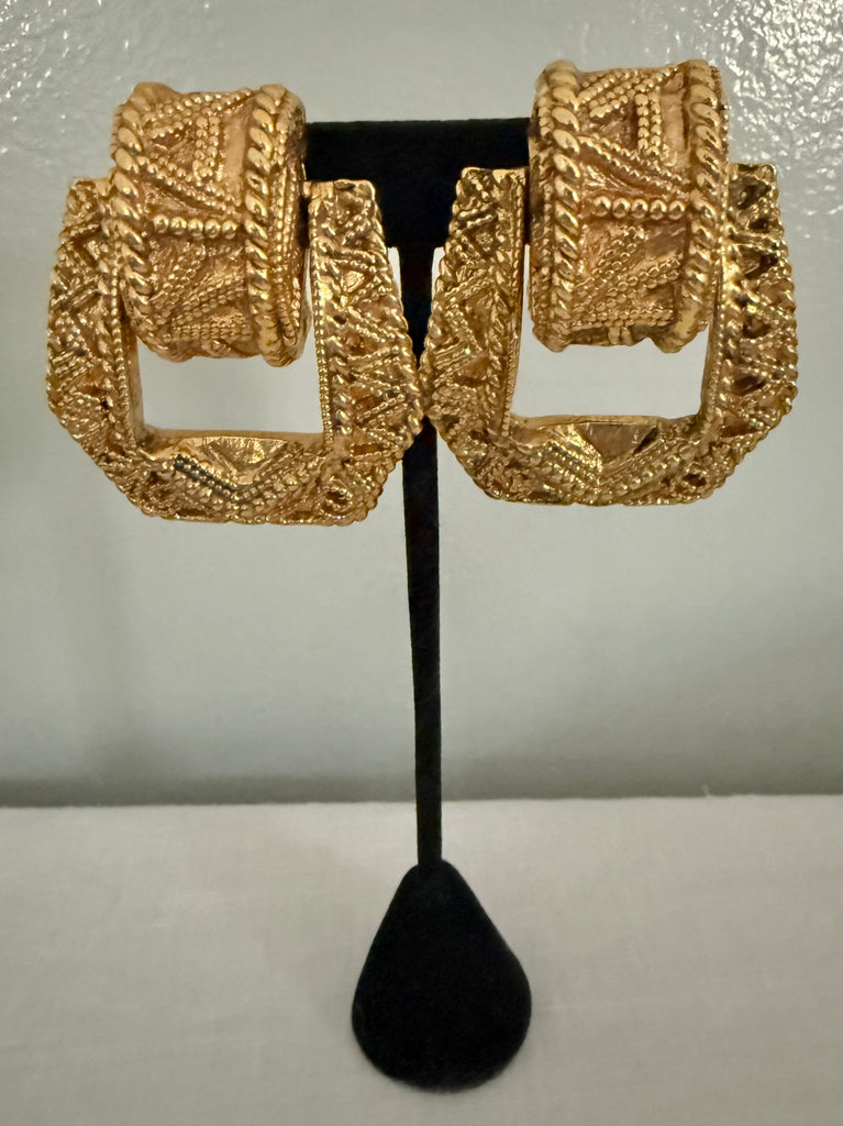 Kalinger Paris Etruscan Door Knocker Clip On Earrings