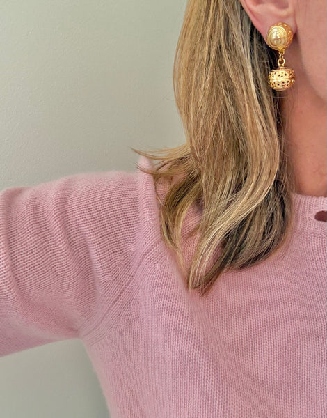 Petite Etruscan Dangle Clip On Earrings