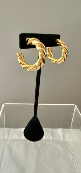 Gold Plated Twist Post Hoops