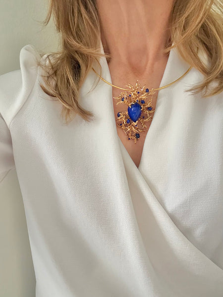 Panetta Lapis Pendant on Wire