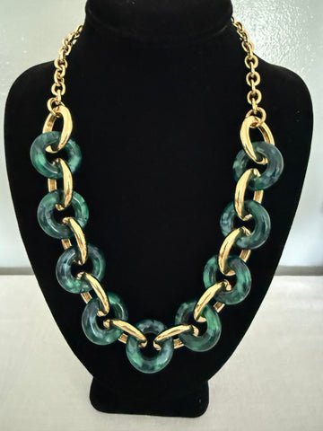 Green Lucite Link Necklace