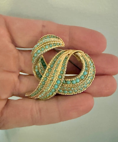 Turquoise Swirl Brooch