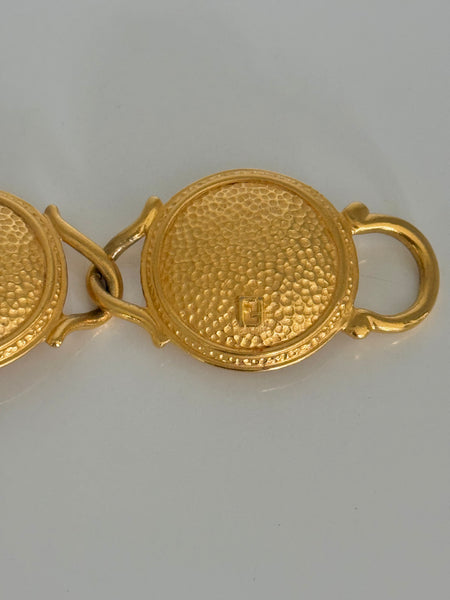 Fendi Matte Gold Link Bracelet with Toggle Closure