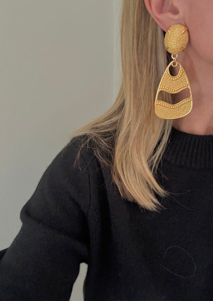 YSL Gold Clip On Earrings