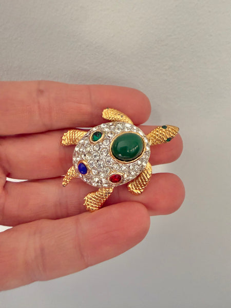 Sphinx Cabochon Turtle Brooch