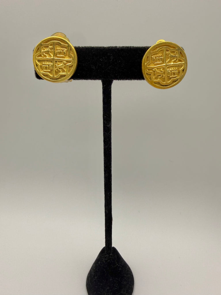 Julie Vos Coin Clip On Earrings