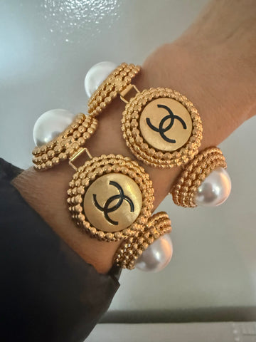Chanel Pearl & Logo Bracelet