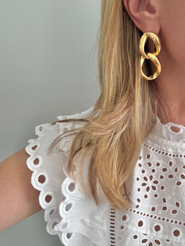 Curb Link Post Earrings