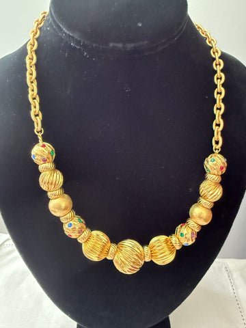 JBK Gold Beaded Necklace