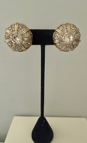 Jomaz Round Rhinestone Earrings
