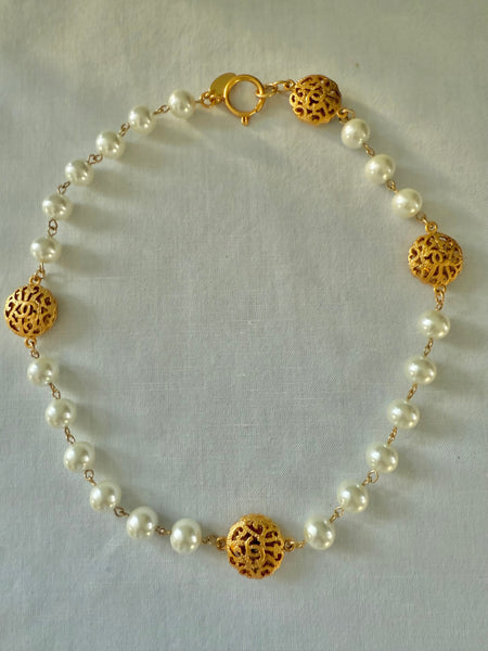 Chanel Pearl Station Necklace