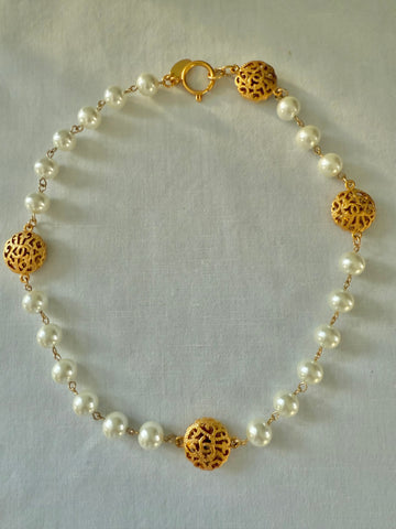 Chanel Pearl Station Necklace