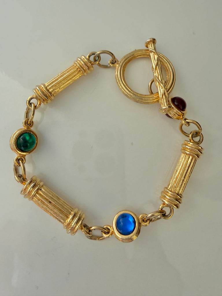 Cabochon Bracelet with Toggle Clasp