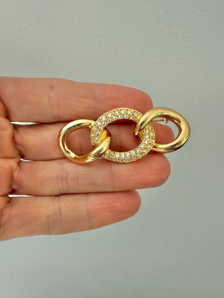 Christian Dior Rhinestone Bar Brooch