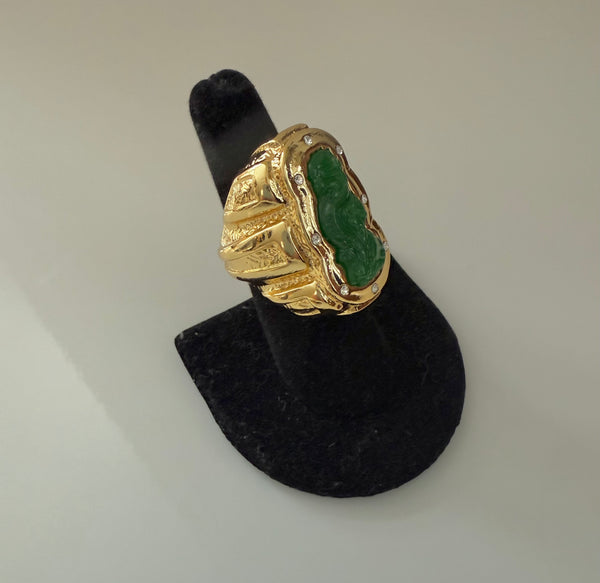 Large Green Resin Ring size 7.5