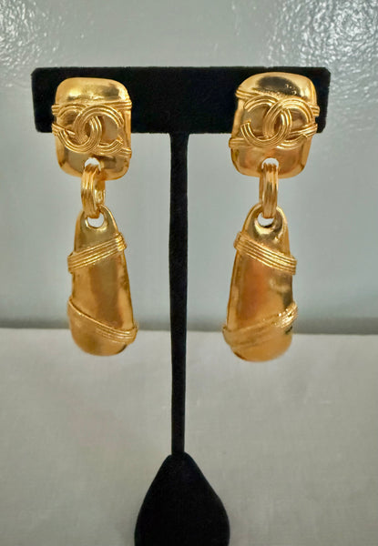 Chanel Clip On Drop Earrings