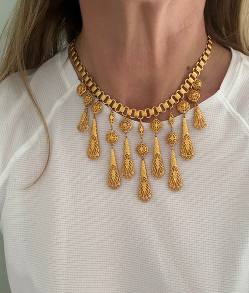 Etruscan Choker Necklace on Book Chain