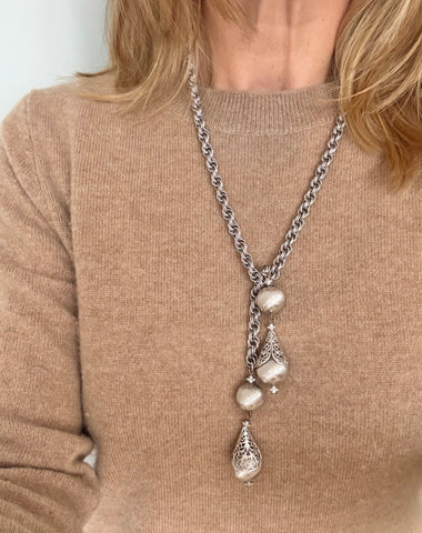 Monet Silver Plated Bolero Necklace