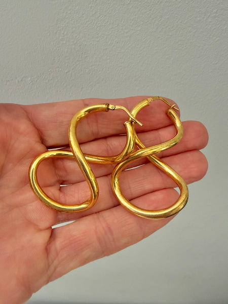 Reserved: Gold Over Sterling Hoop Earrings