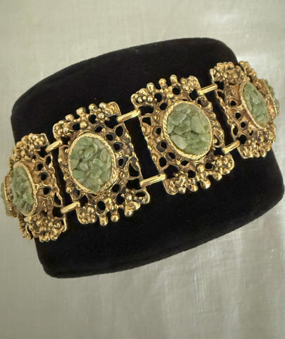 Green Stone Link Bracelet