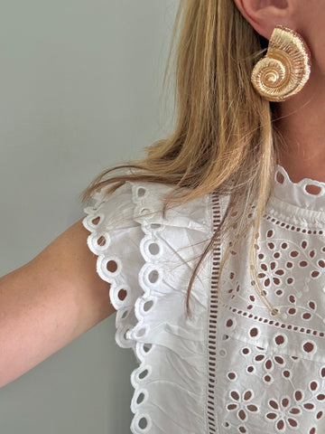 Nautilus Shell Post Earrings