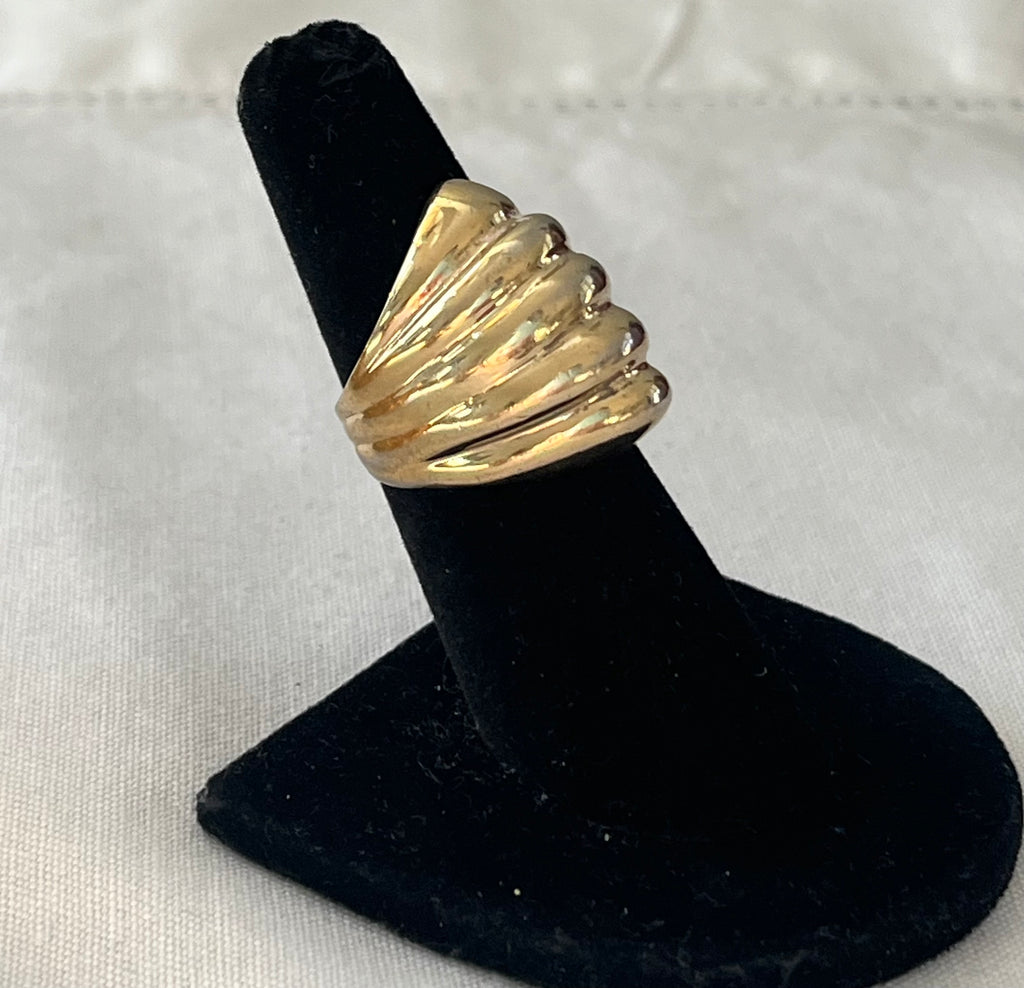 Panetta Gold over Sterling Dome Ring Size 6.5