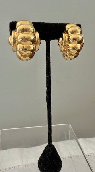 Givenchy Gold Plated Clip On Earrings
