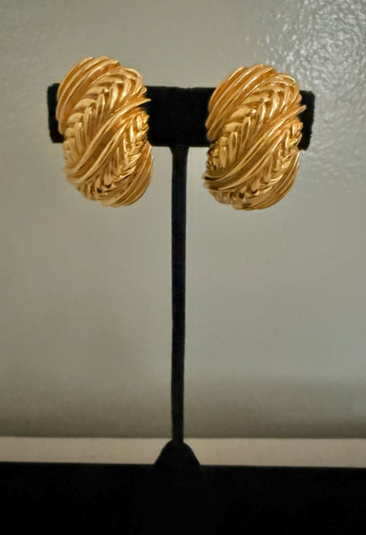 St John Gold Plated Clip On Earrings