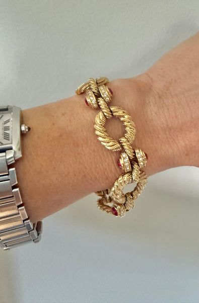JBK Faux Ruby Link Bracelet
