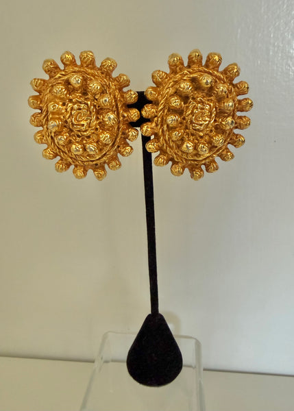 Christian Lacroix Gold Clip On Earrings