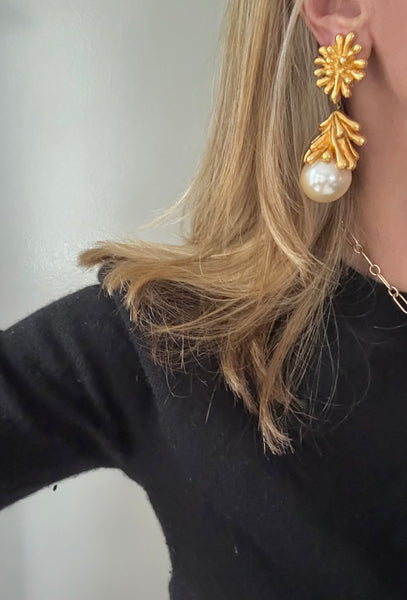 Christian Lacroix Pearl Clip On Earrings