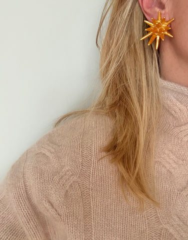 Sea Urchin Clip On Earrings