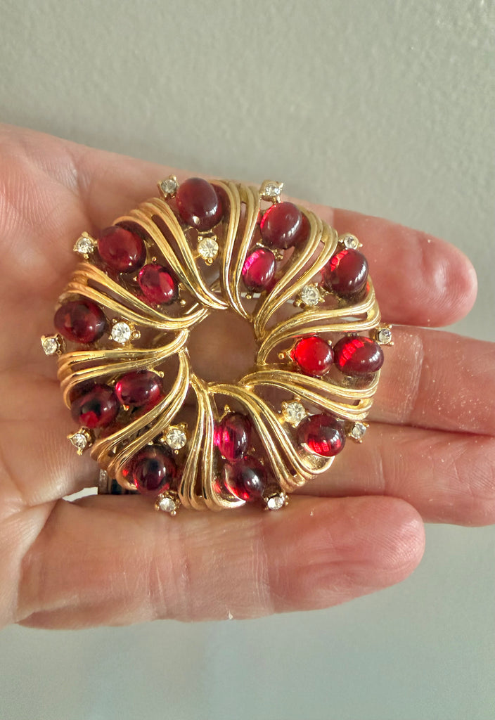 Trifari Ruby Brooch