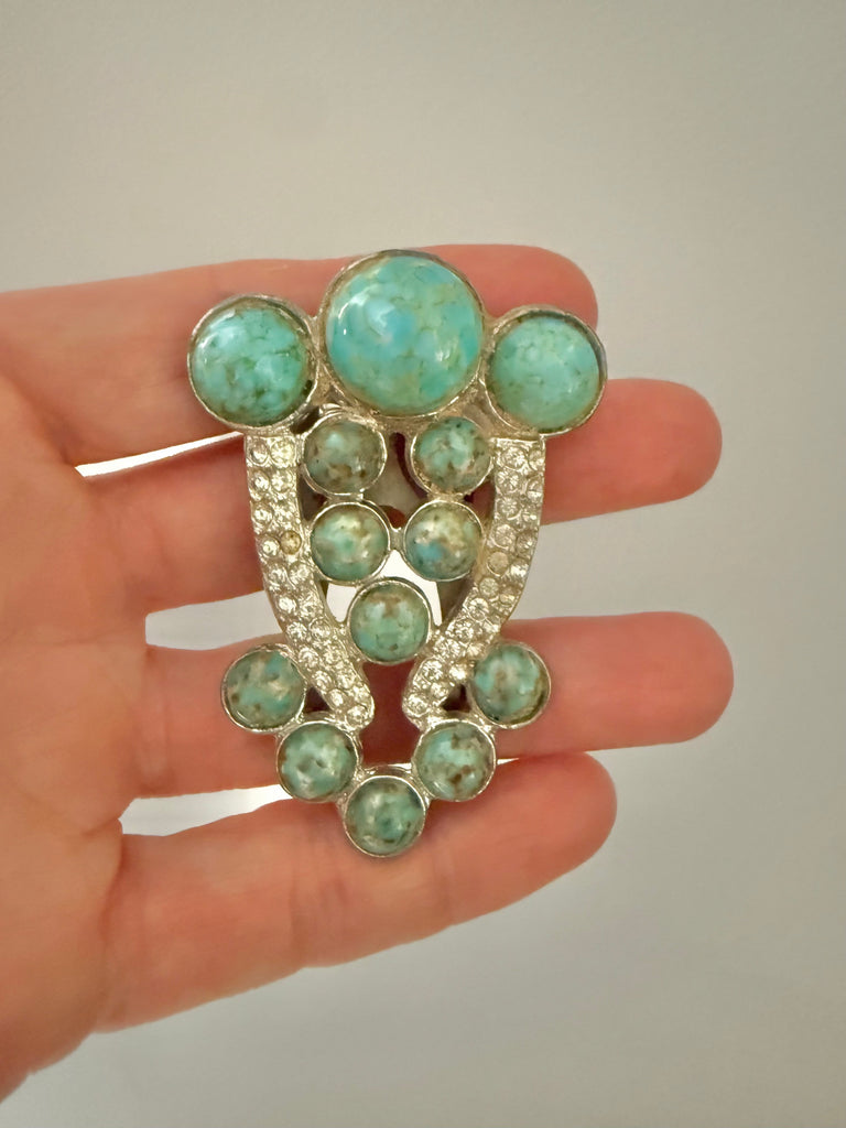 Turquoise Fur Clip