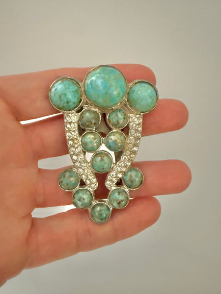 Turquoise Fur Clip