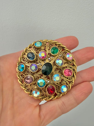 Colorful Cabochon Brooch