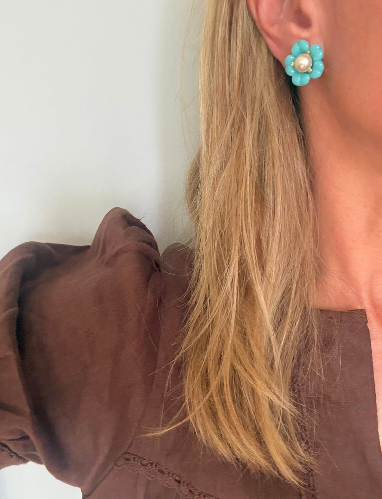 Reserved: Replica Turquoise Clip On Earrings