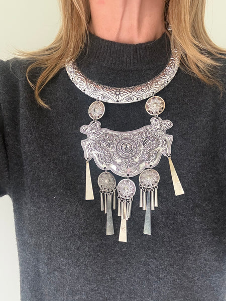 Silver Plated Statement Necklace