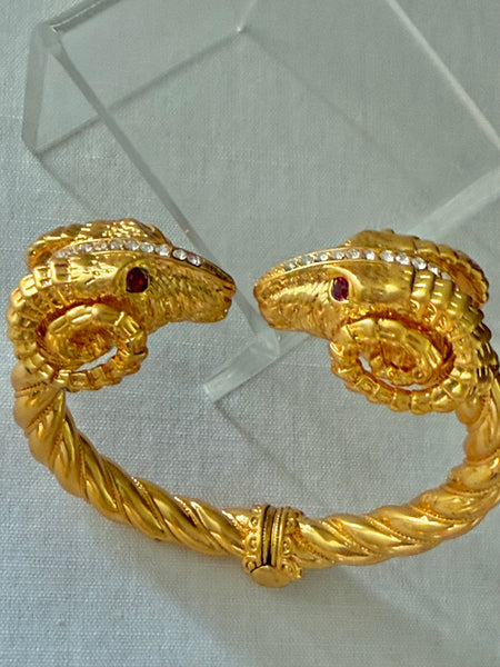 Gold Plated Ram Bracelet