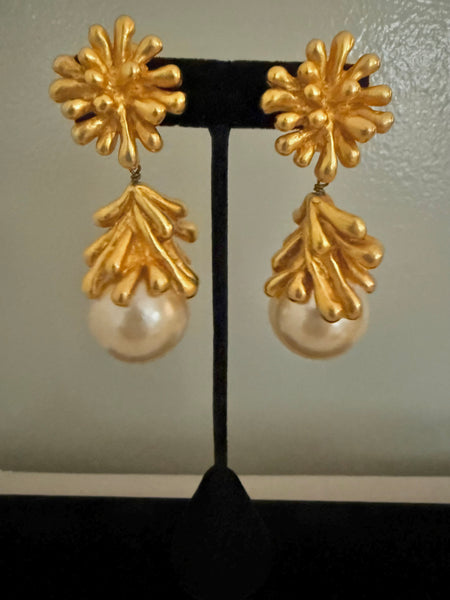 Christian Lacroix Pearl Clip On Earrings
