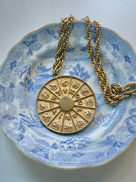 Napier Zodiac Medallion Necklace