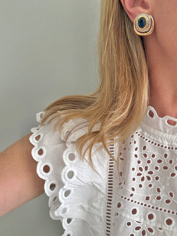 Orena Paris Sapphire Clip On Earrings