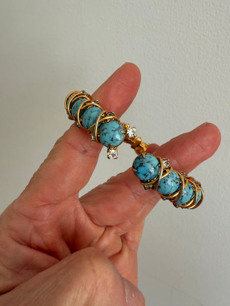 Turquoise Cabochon Clamper Bracelet