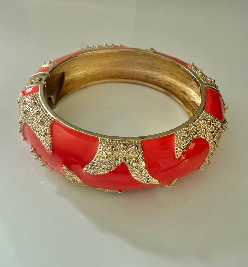 Coral Enamel Bracelet