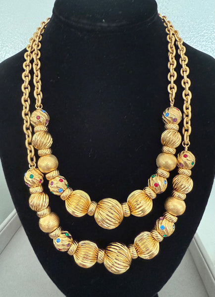 JBK Gold Beaded Necklace