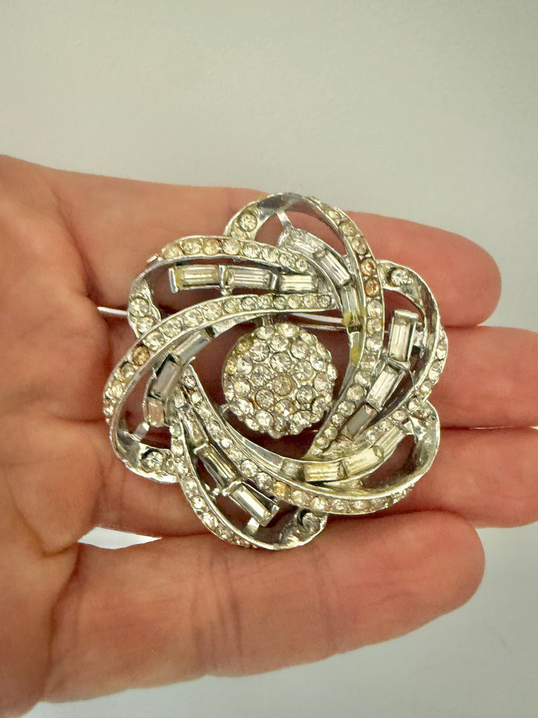 Unsigned Boucher Rhinestone Brooch