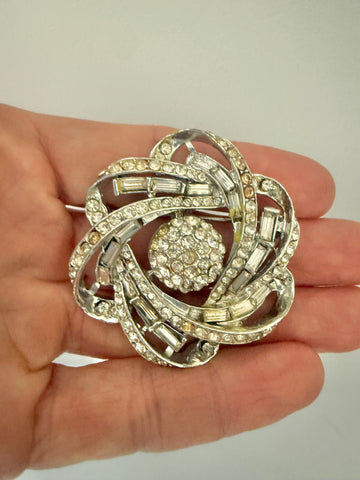 Unsigned Boucher Rhinestone Brooch